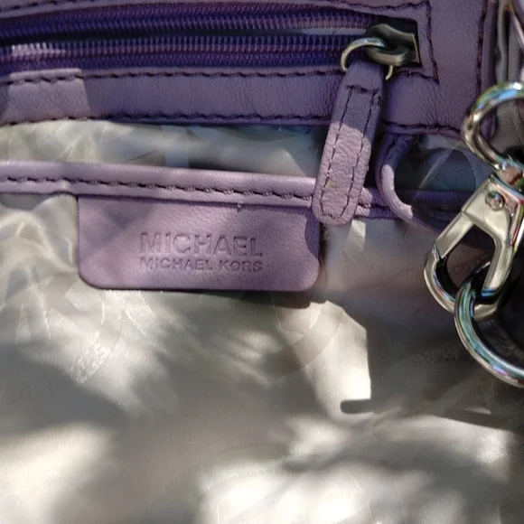 MICHAEL Michael Kors ERIN lilac leather shoulder handbag - Picture 11 of 17